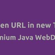 Open URL In New Tab Using Selenium Java