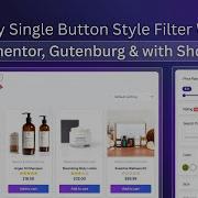 Display Single Button Style Filter Widget On Elementor Gutenburg With Shortcode