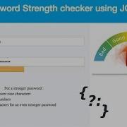 Password Strength Checker Using JQuery Tutorial