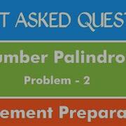 Palindrome Number Problem 2 C Java Python The Coding Bytes