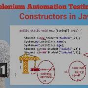 Selenium Automation Testing Course With Java Constructors In Java Class 11