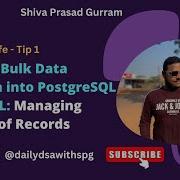 Efficient Bulk Data Insertion Into PostgreSQL Using SQL Managing Millions Of Records