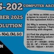 P10 8086 Program Convert Binary Into ASCII Digit Memory Hierarchy Physical Address Calculation
