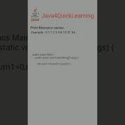 Print Fibonacci Series In Java Core Java Interview Questions Java4QuickLearning