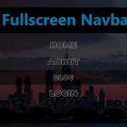 Full Screen Navbar How To Make Full Screen Navbar Html Css Javascript