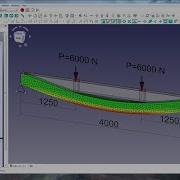 Расчет балки загруженной сосредоточенными нагрузками во FreeCAD FEM
