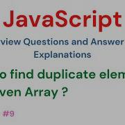 JavaScript Interview Questions 9 How To Find Duplicate Element In A Given Array Javascript