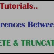 SQL Tutorial Difference Between Delete And Truncate In SQL Oracle