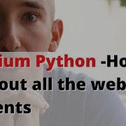 Selenium Python How To Print Out All The Web Elements