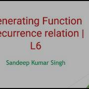 Generating Function Recurrence Relation L6