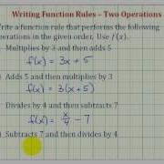 Ex Writing Function Rules Two Operations
