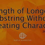 Length Of Longest Substring Without Repeating Characters Solution Java Interview Question