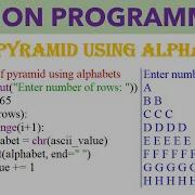 Python Program Half Pyramid Alphabets