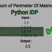 Perimeter Of Matrix Sum CCBP NxtWave Python IDP Solutions Raj Python Tech