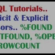 PL SQL Tutorial 5 PLSQL Cursors Implicit Cursors Explicit Cursors
