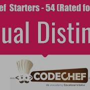 Equal Distinct CodeChef Starters 54 Problem Solution