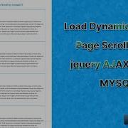 Load Dynamic Data On Page Scroll Using Jquery AJAX In PHP MYSQL