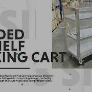 3 Sided Aluminum Pick Cart With 3 Shelves Order Picker Cart National Cart Co