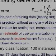 IAML8 6 Estimating The Generalization Error