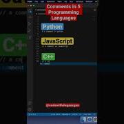 Comments In 5 Programming Languages Shorts Programming Code Python Javascript C C Java
