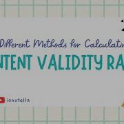 3 Different Methods For Calculating Content Validity Ratio CVR