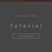 Settings Tab Countdownplus