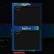 Junior Vs Senior Code Coder Programming Shorts Html