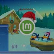 Рождество в Linux Mint Тема иконки обои и падающий снег