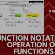 Function Notation Operations On Functions