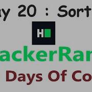 HackerRank 30 Days Of Code C Day 20 Sorting 2020