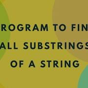 Java Program To Find All Substrings Hindi