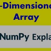 Numpy Array 1D One Dimensional Numpy Array Part 01
