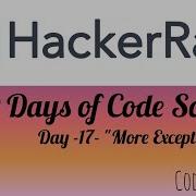 Day 17 More Exception Hackerank Coding Solution Programming For Beginners Coding For Beginners