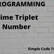 Prime Triplet In C Hindi