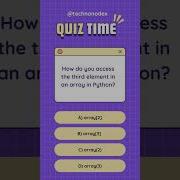 Quiz 4 Array In Python Quiz Daily Quiz Time Shorts Dailyquiz