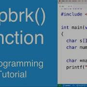 Strpbrk Function C Programming Tutorial