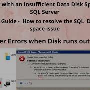 SQL Server How To Deal With Insufficient Disk Space STEP BY STEP Guide Resolve Disk Space Issue