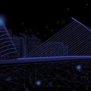 Dublin City Low Poly Wireframe Animation GIF Looping