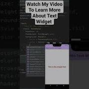 Watch My Latest Video To Learn More About Text Widget Flutter Coding Flutterdev