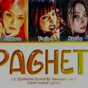 LE SSERAFIM SPAGHETTI Member Ver Lyrics Color Coded Lyrics
