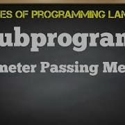 Subprograms Parameter Passing Methods PPL Jayesh Umre
