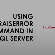 Использование команды RaiseError в SQL Server