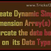 Excel VBA Macros Create Single Dimension Array Dynamic Based On Datatype