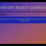 JdbcTemplate QueryForObject Example Jdbc Template QueryForObject Spring Boot