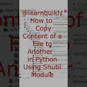 How To Copy Content Of A File To Another In Python Using Shutil Module Python Programming Shorts