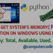 How To Check System Memory With Python Get RAM Usage On Windows Using Python Windows Automation