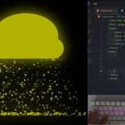 Animated Rainy Cloud Coding HTML CSS ASMR No Talking