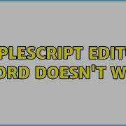 AppleScript Editor Record Doesn T Work