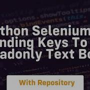Python Selenium Sending Keys To Readonly Text Box