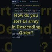 How Do You Sort An Array In Descending Order Shorts Python
